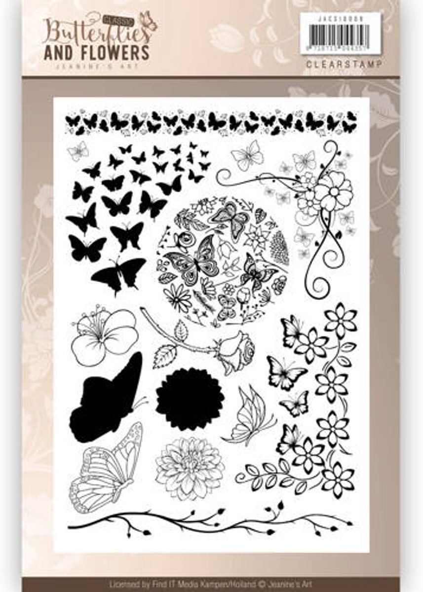 Clear Stempels- Jeanines Art -  Classic Butterflies and Flowers